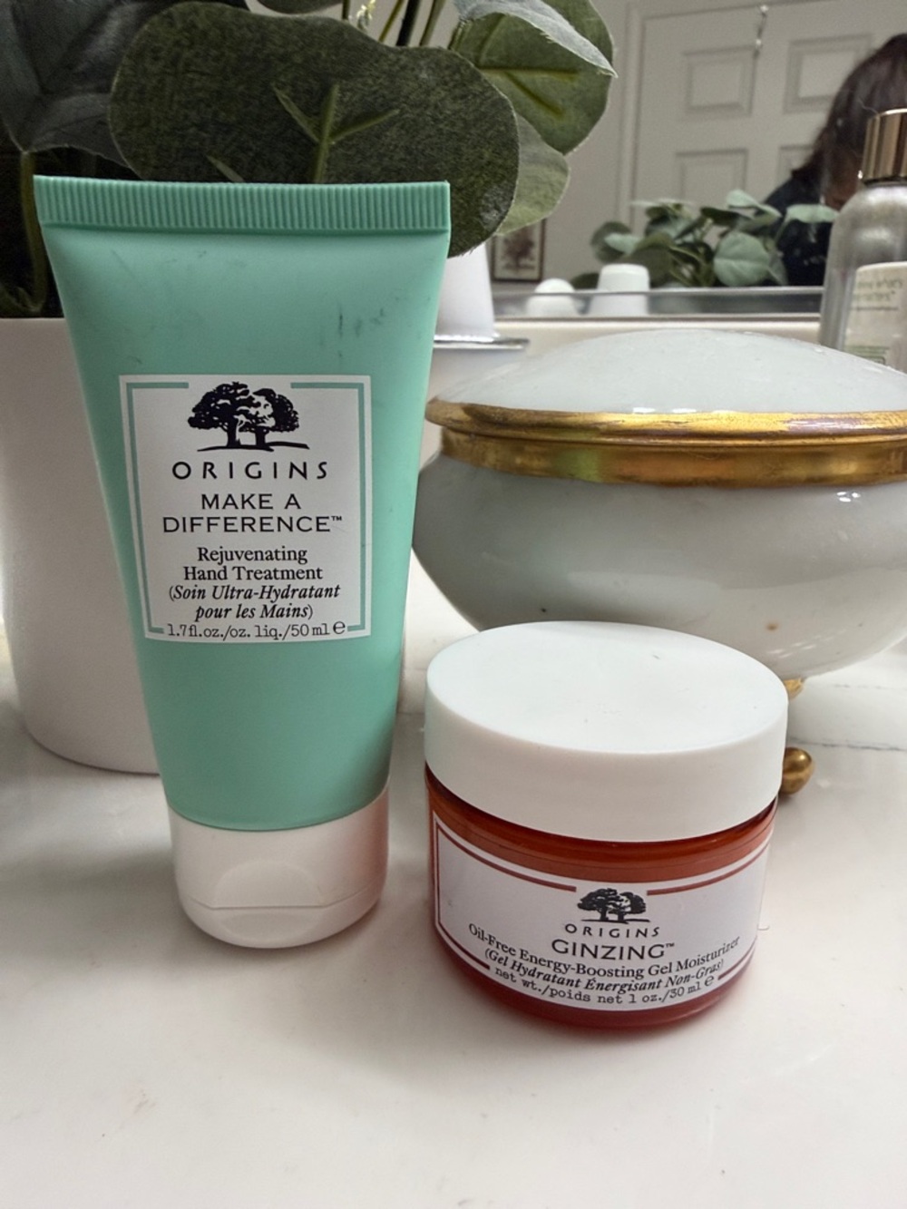 Origins Make a Difference Hand Treatment + Ginzeng Gel Moisturizer Duo 1.7 oz ea